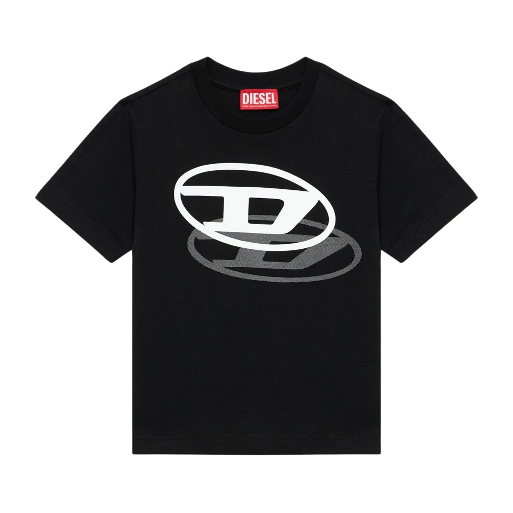 Diesel Boys Black Kids Short Sleeve T-Shirts, 16 Y, Jersey Short-Sleeve T-Shirt