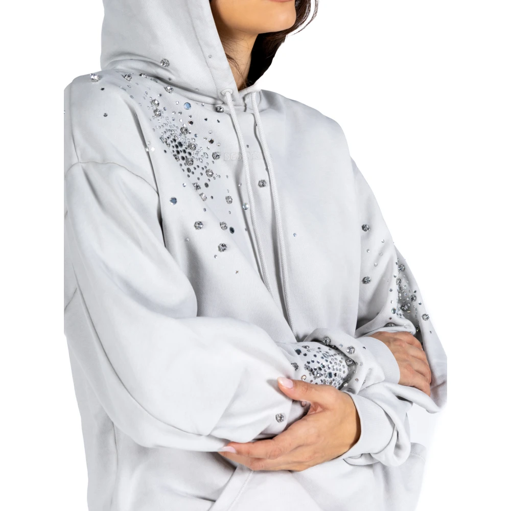 DES Phemmes Rhinestone-versierde Grijze Hoodie Sweatshirt Gray Dames