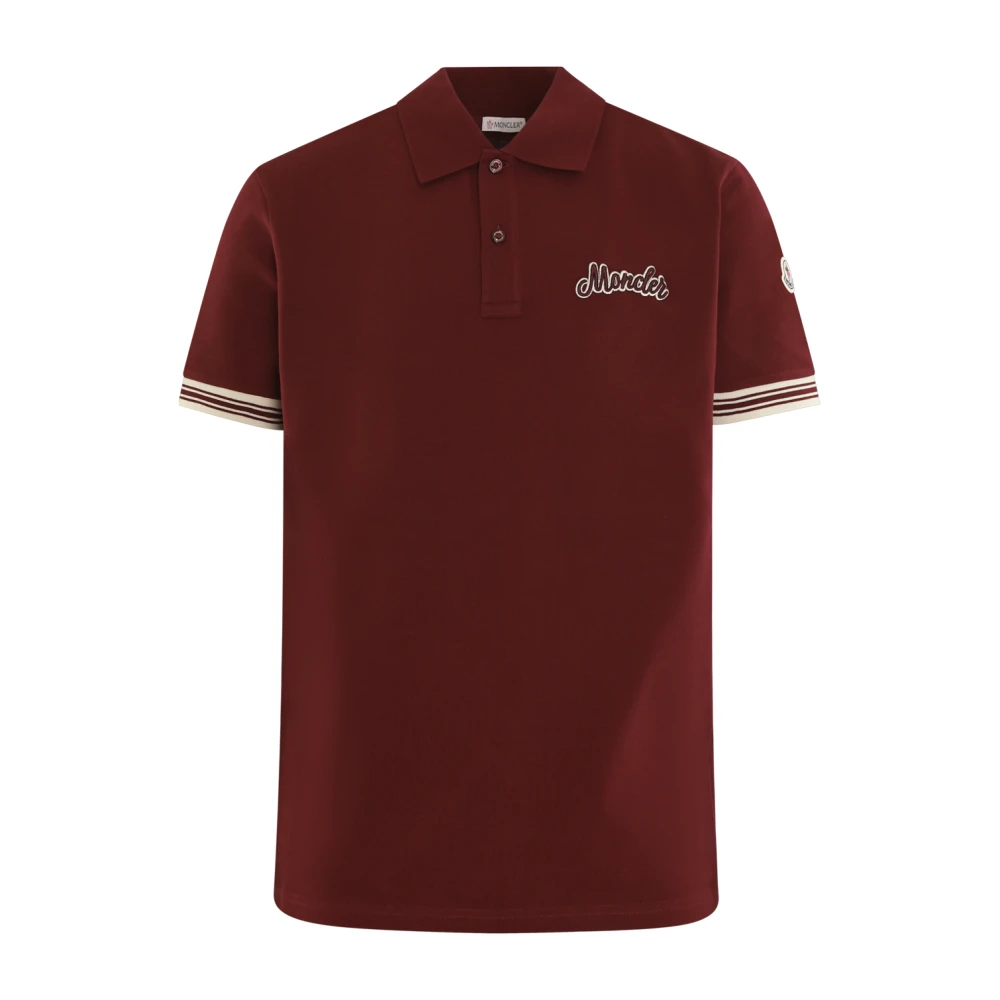 Moncler Men's Red Short Sleeve Polo Shirt