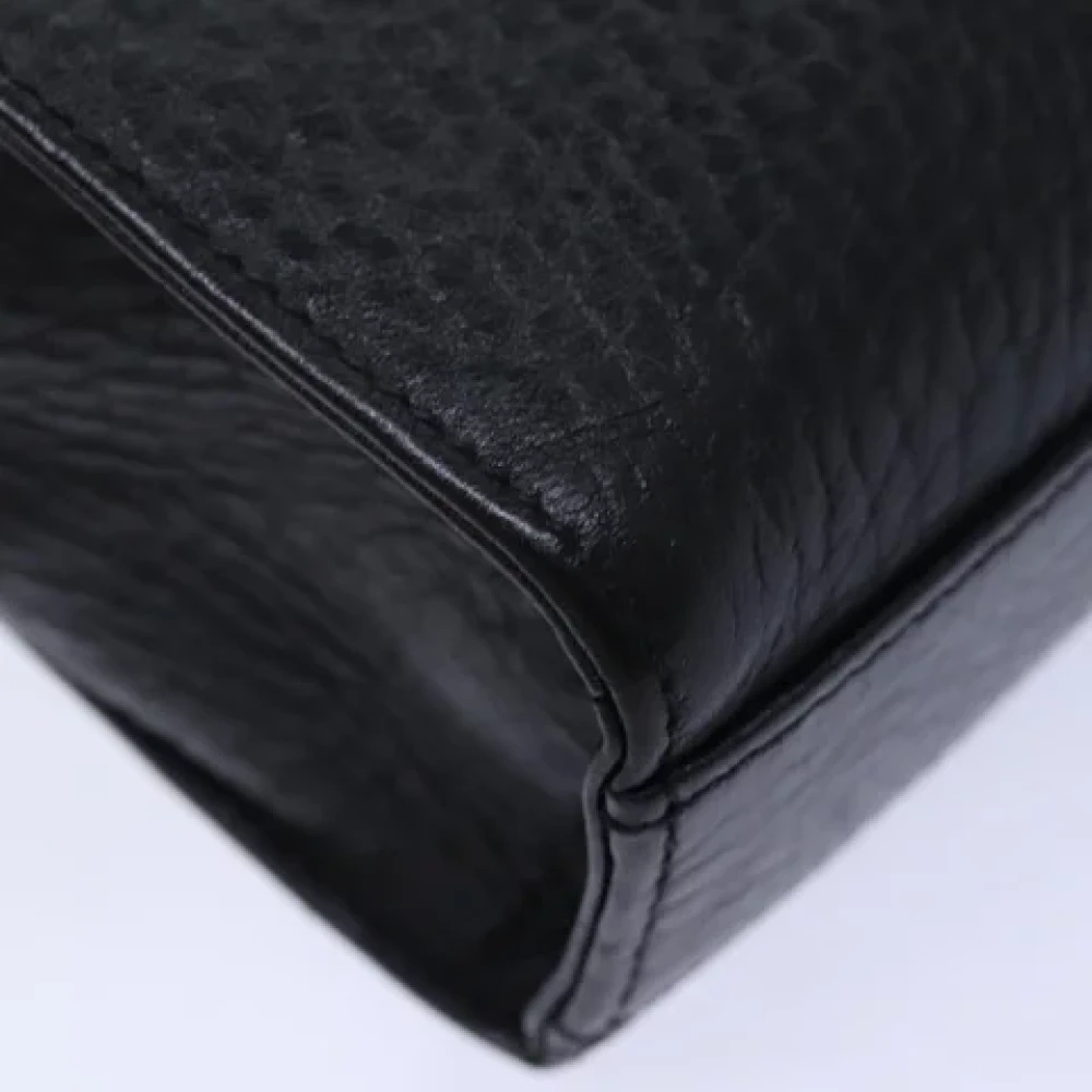 Burberry Vintage Pre-owned Leather clutches Black Dames