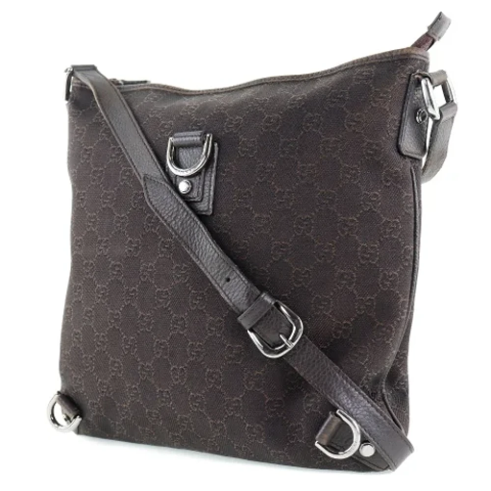 Gucci Vintage Pre-owned Canvas crossbody-bags Brown Dames
