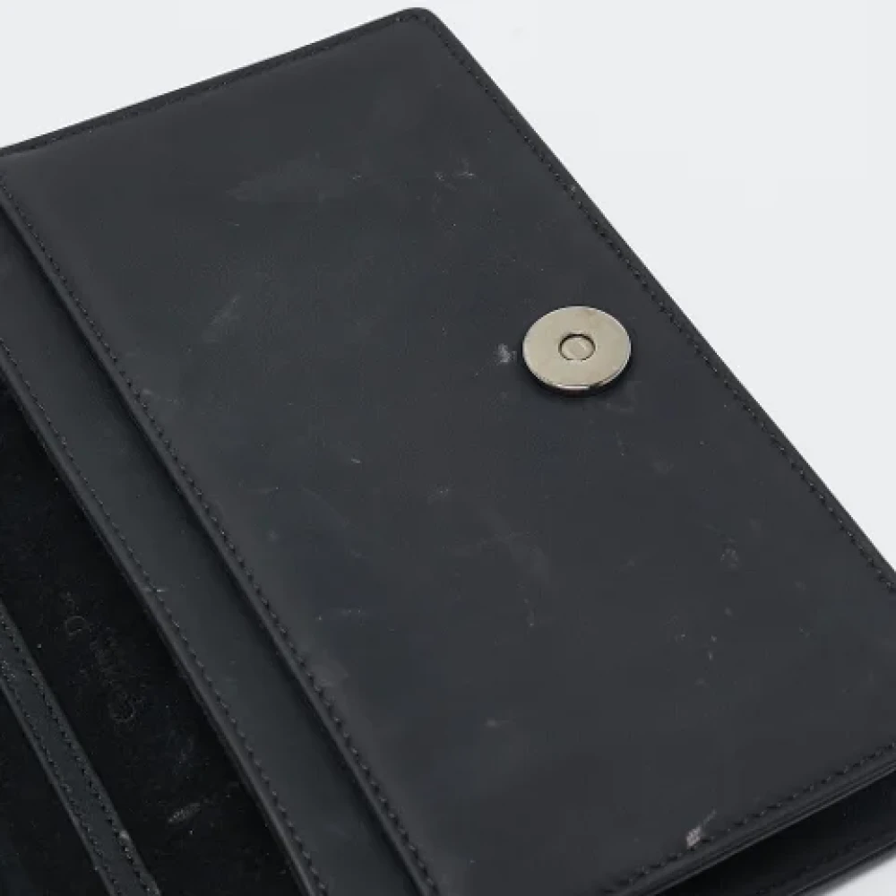 Dior Vintage Pre-owned Leather wallets Black Dames