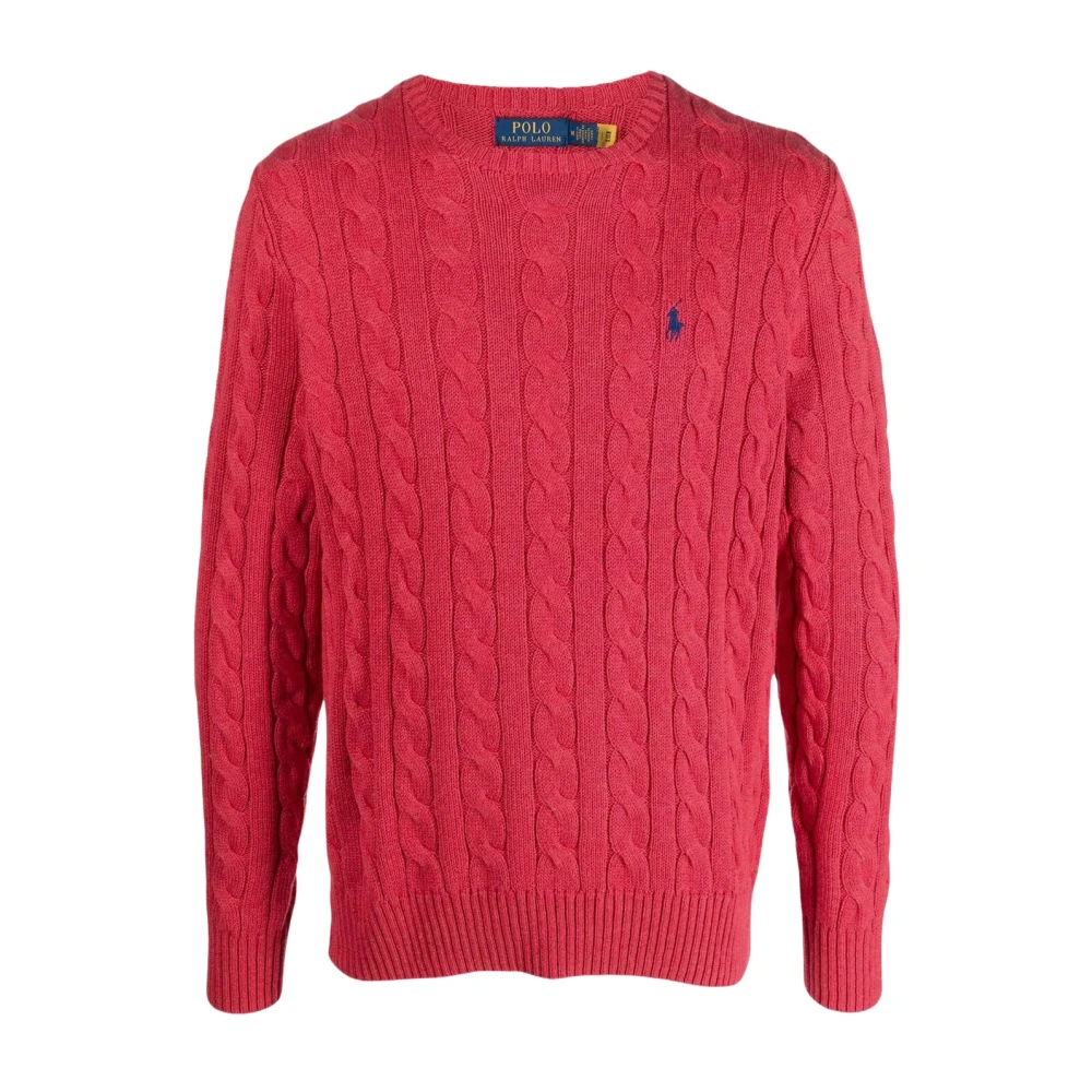 Ralph Lauren Cable-Knit Crewneck Sweater Red Heren