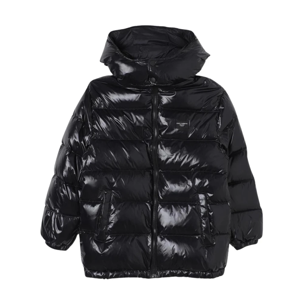 Dolce & Gabbana Unisex Black Hooded Puffer Jacket