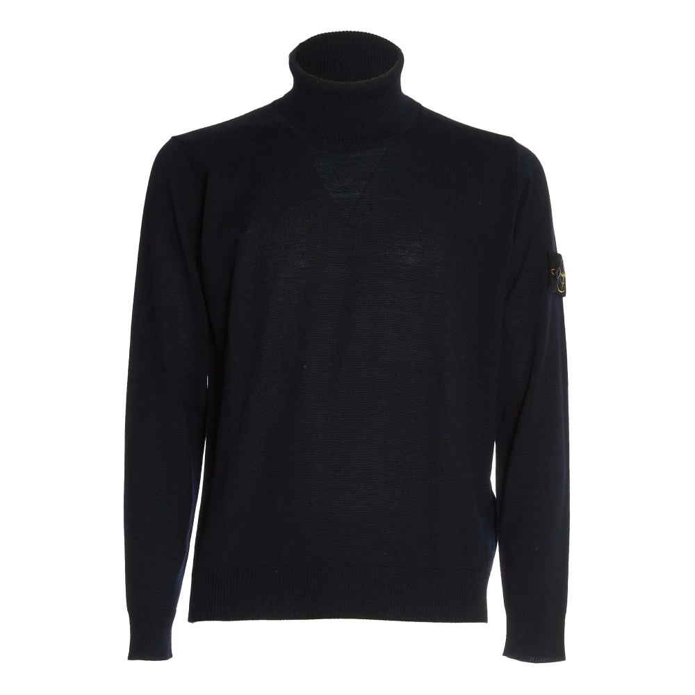 Stone Island Blauwe Turtleneck Sweater Aw24 Blue Heren