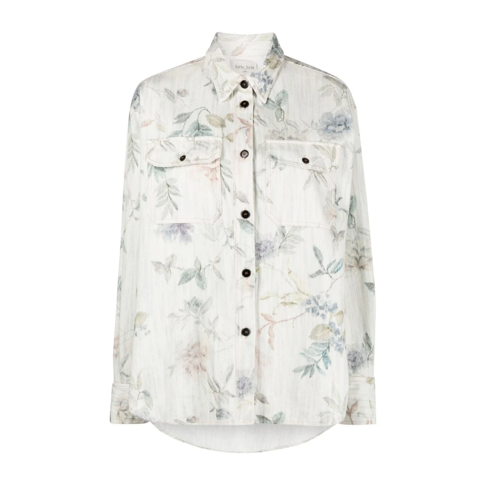 Forte Forte Multicolor Blue Denim Long Sleeve Shirt - Female - Shirts - M - Blouses & Shirts