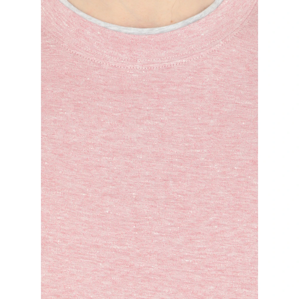 BRUNELLO CUCINELLI Roze Katoenen T-shirt voor Mannen Pink Heren