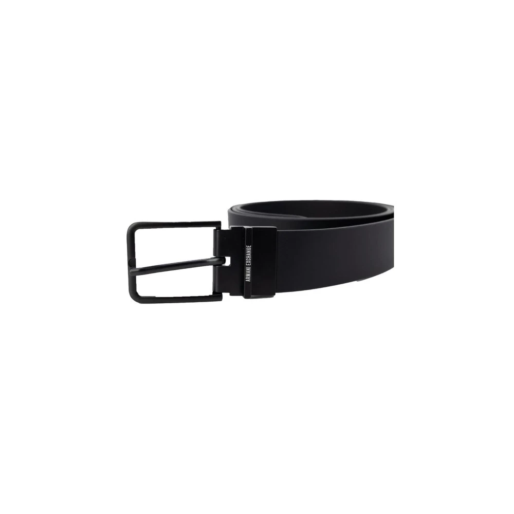 Armani Exchange Bovine Leren Riemcollectie voor Mannen Black Heren