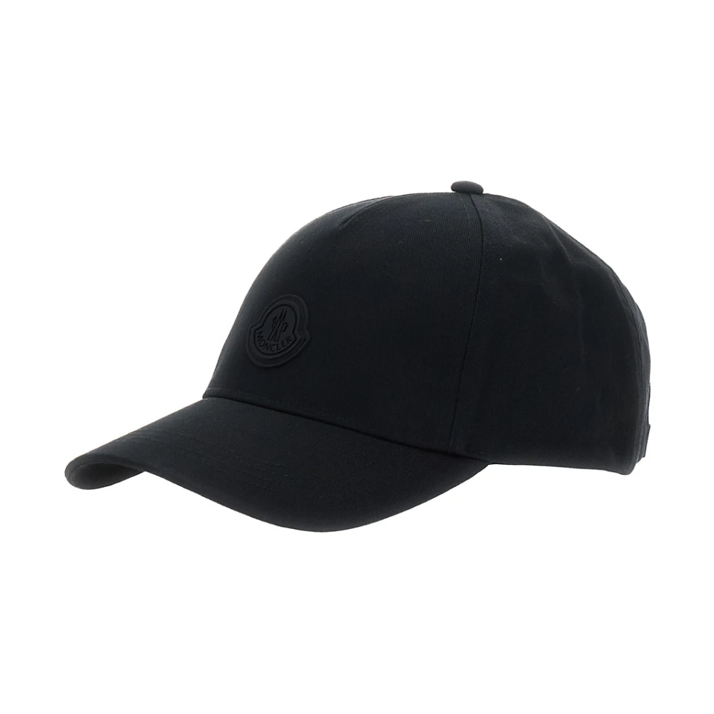 Moncler Zwarte baseballpet met patchlogo Black Heren
