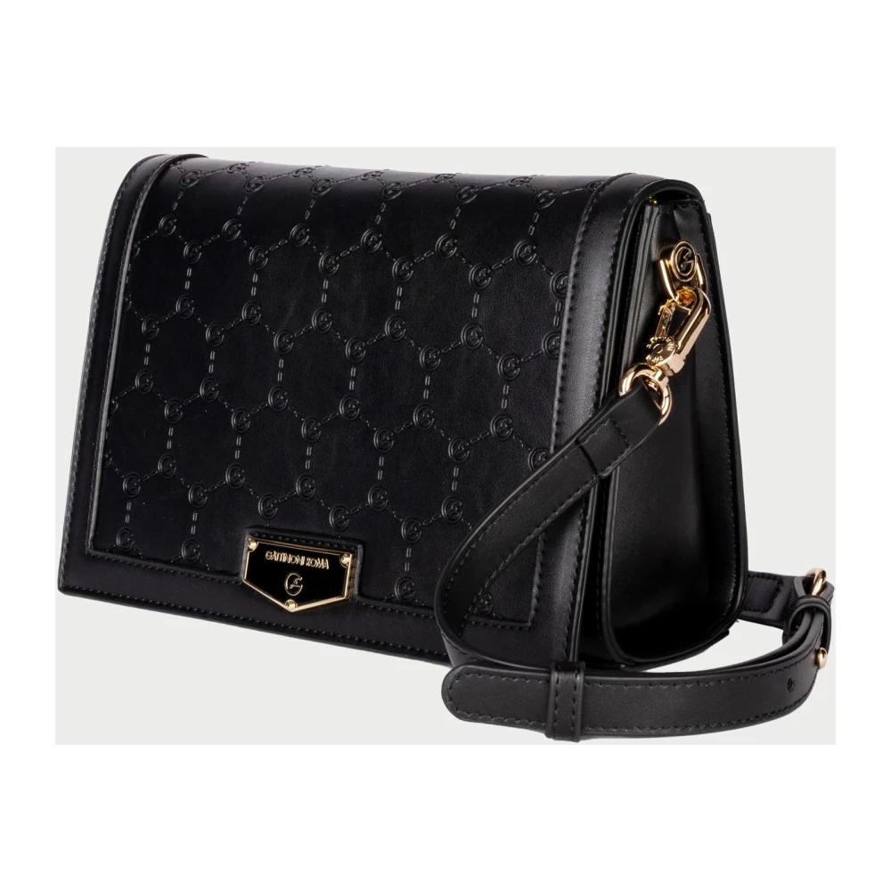Gattinoni Zwarte Schoudertas met knoop- en ritssluiting Black Dames