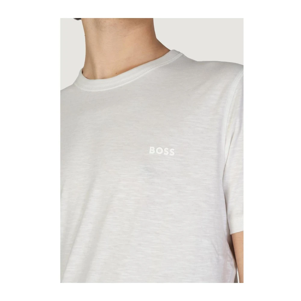 Hugo Boss Witte Katoenen Crew Neck T-Shirt White Heren