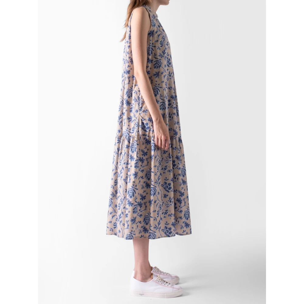 Max Mara Weekend Elegante bloemenjurk met strikdetail Beige Dames