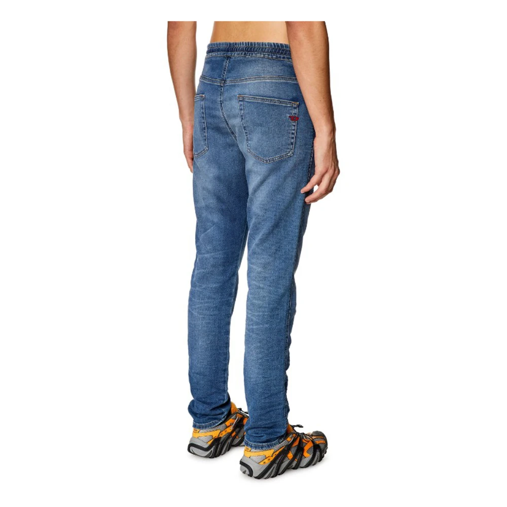 Diesel Slim Fit JoggJeans met Opvallende Wassing en Geborduurd Logo Blue Heren