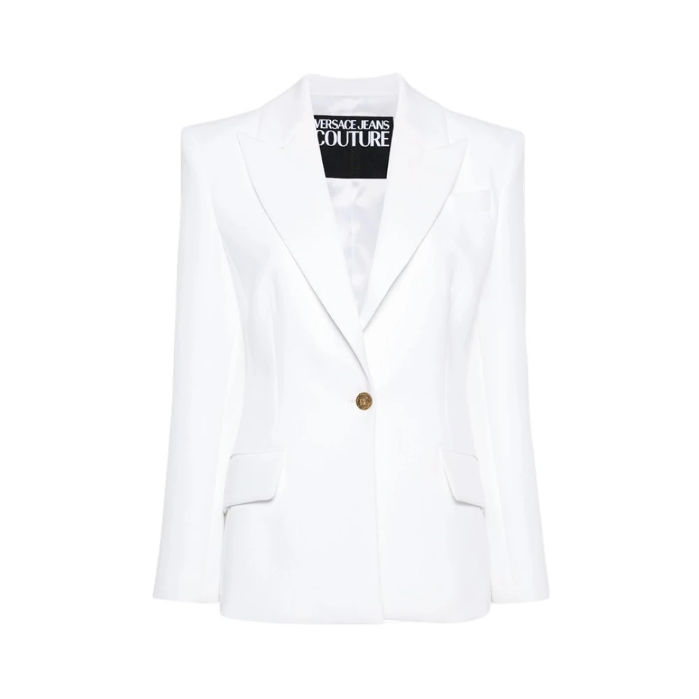 Versace Jeans Couture Witte Americana Jas met Gouden Gespen White Dames