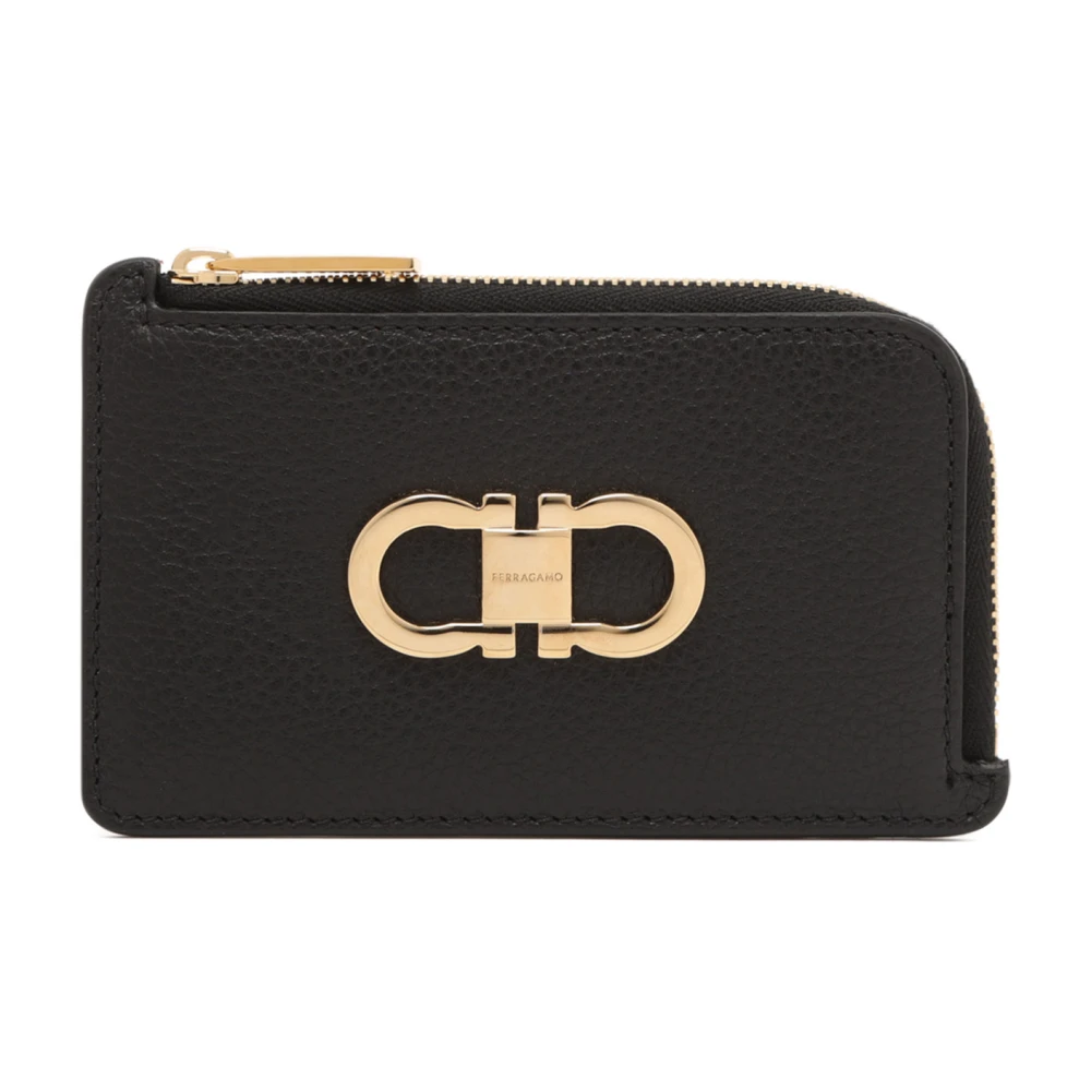 Ferragamo Women's Black Wallets & Cardholders, One Size, Gancini Credit Card Holder