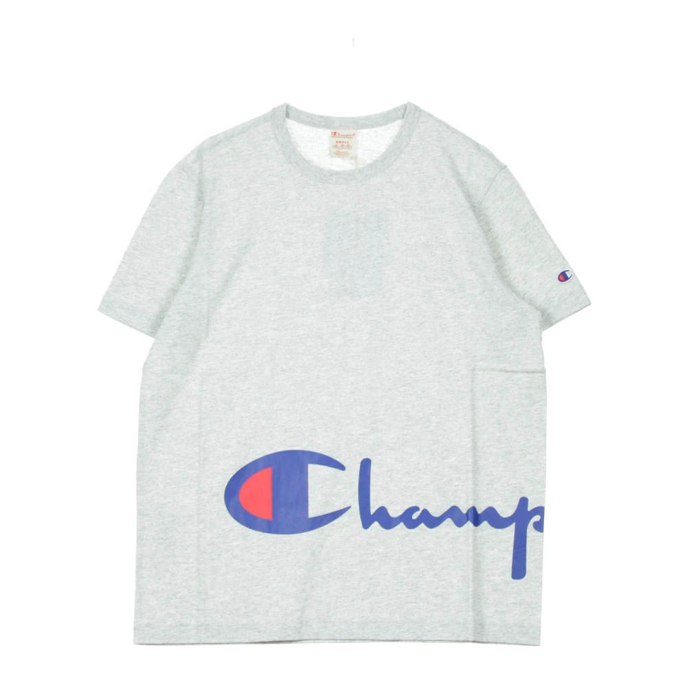 Champion Lichtgrijze Crewneck T-shirt voor Mannen Gray Heren