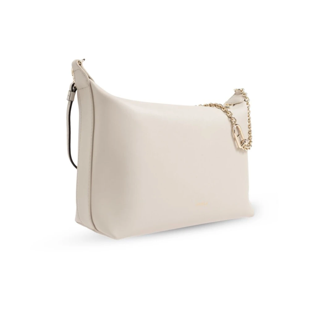 Furla Witte Leren Schoudertas White Dames