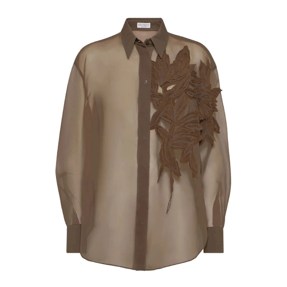 Brunello Cucinelli Women's Brown Stylish Shirts For Men And