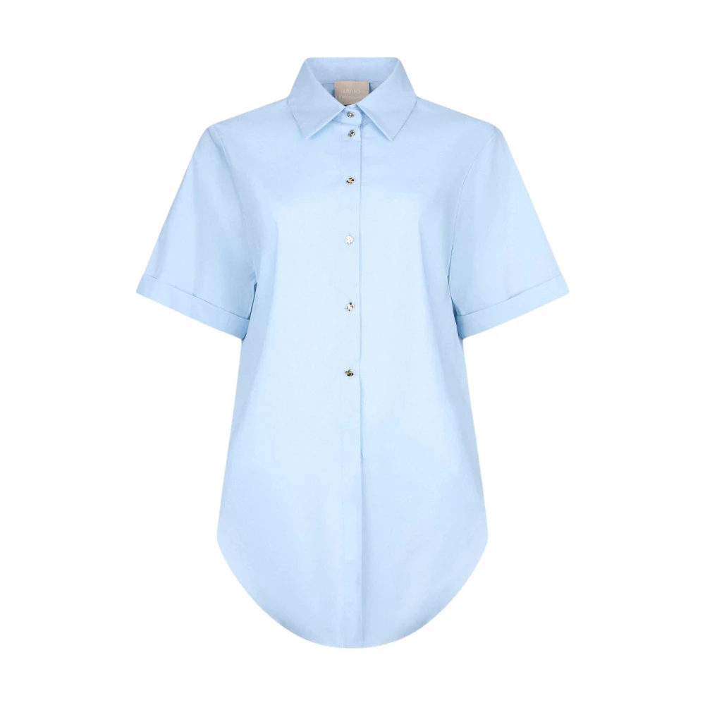 Liu Jo Vrouw Blauw Overhemden Dames, S, Katoen, Shirt Met Knoop