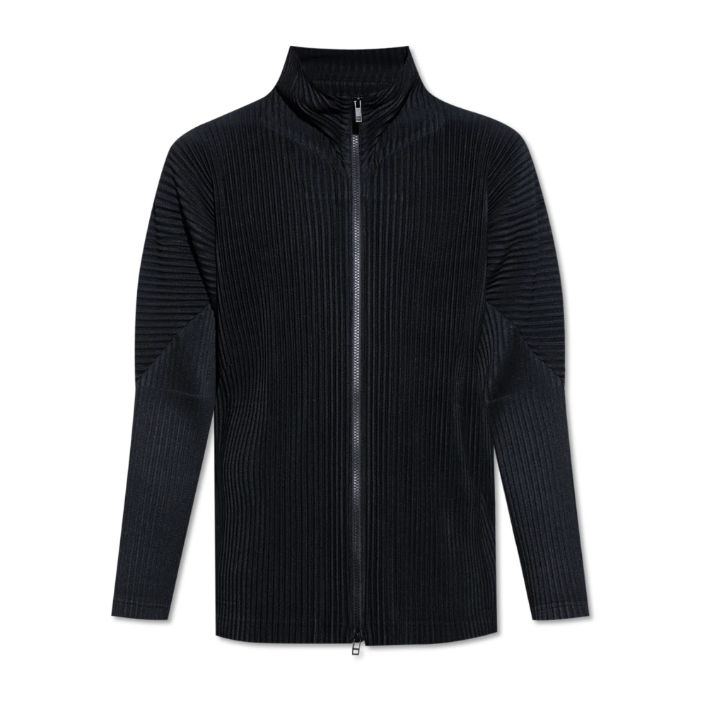 Issey Miyake Geplooide sweatshirt met rits Black Heren