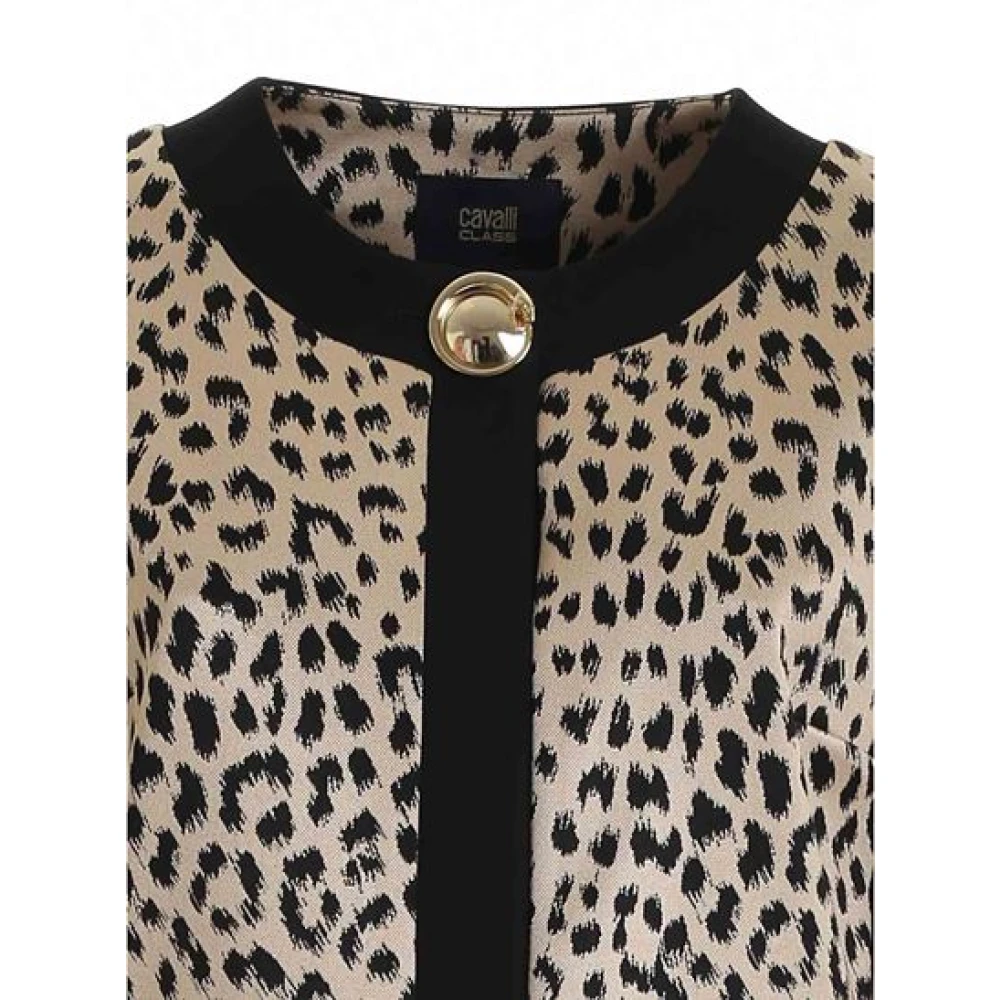 Cavalli Class Bruin Gouden Licht Jack voor Vrouwen Beige Dames