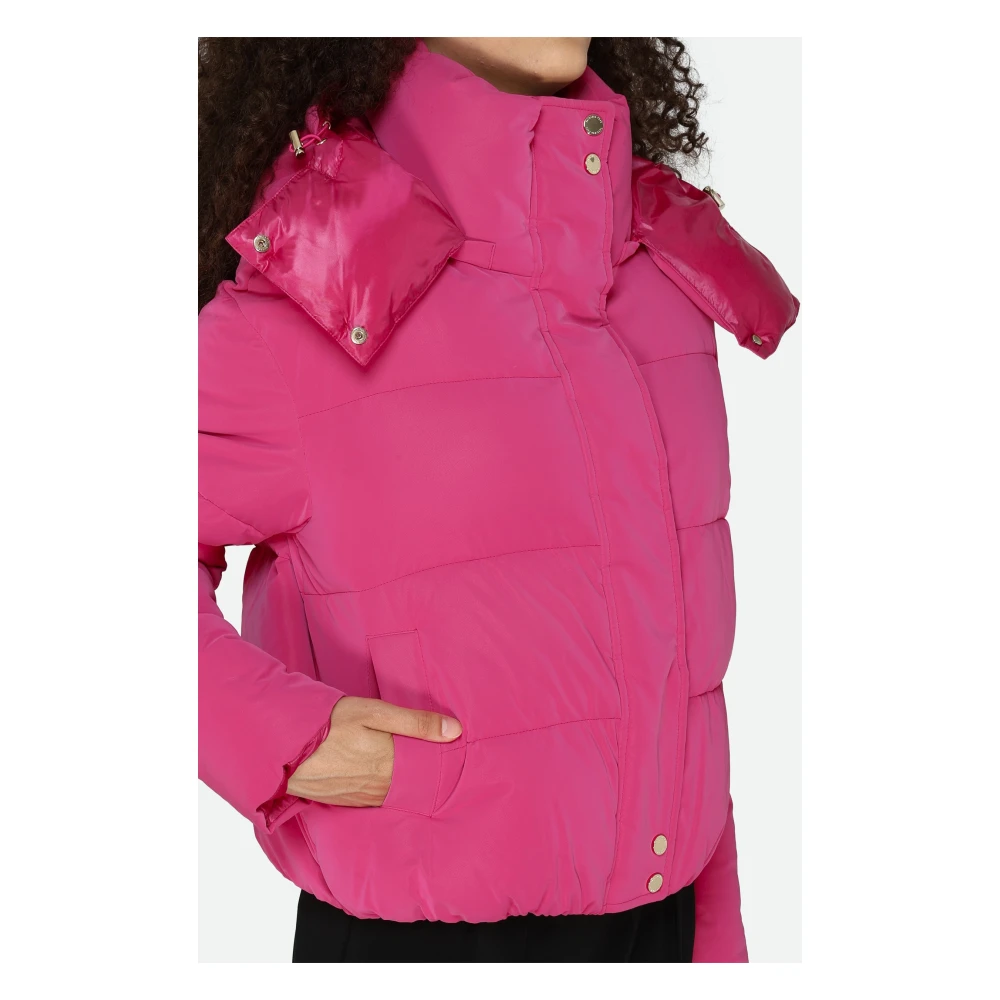 PATRIZIA PEPE Fuchsia Puffer Bomber Jas Purple Dames