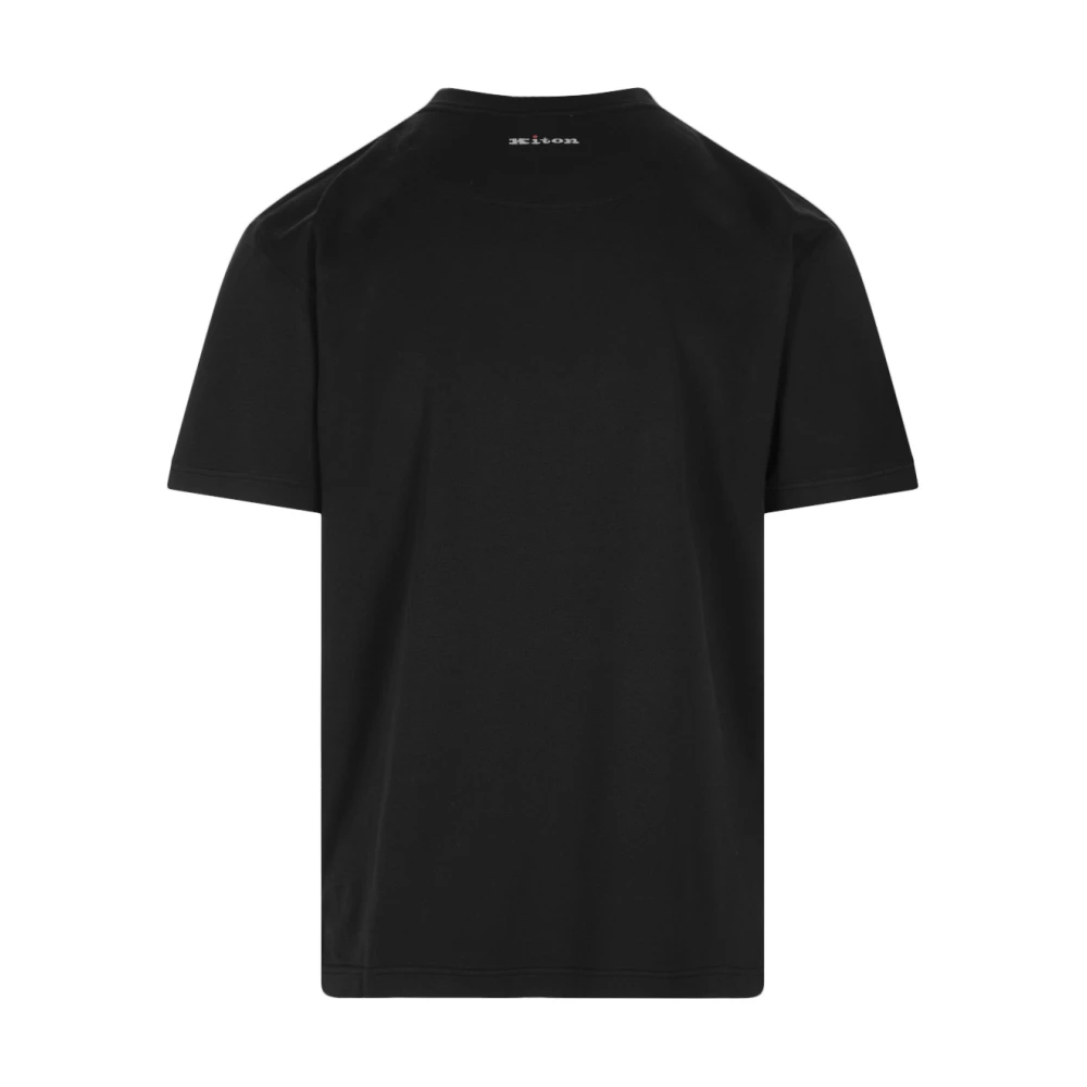 Kiton Zwart Crew Neck Katoenen T-shirt Black Heren