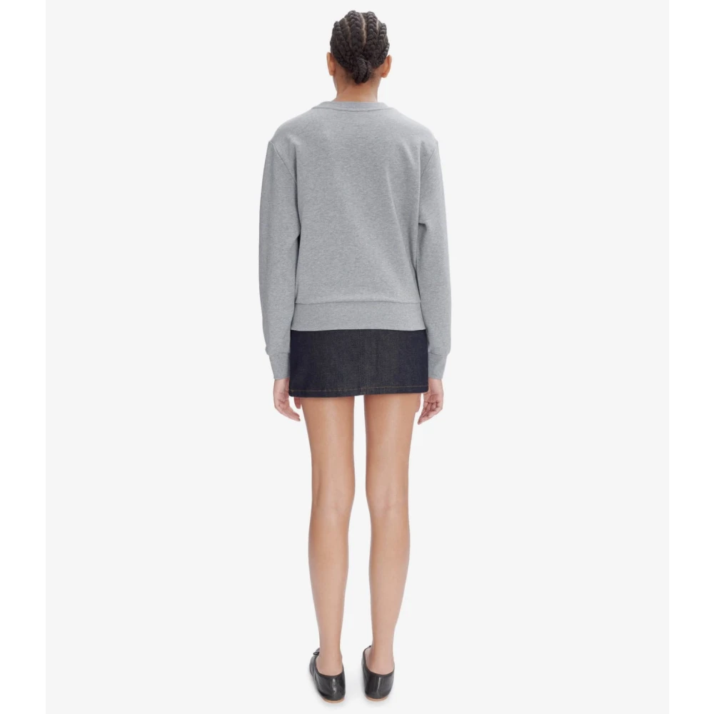 A.p.c. Geborduurde Rue Madame Sweatshirt Gray Dames