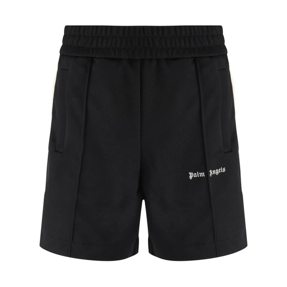 Palm Angels Monogram Bermuda Shorts met elastische tailleband Black Heren