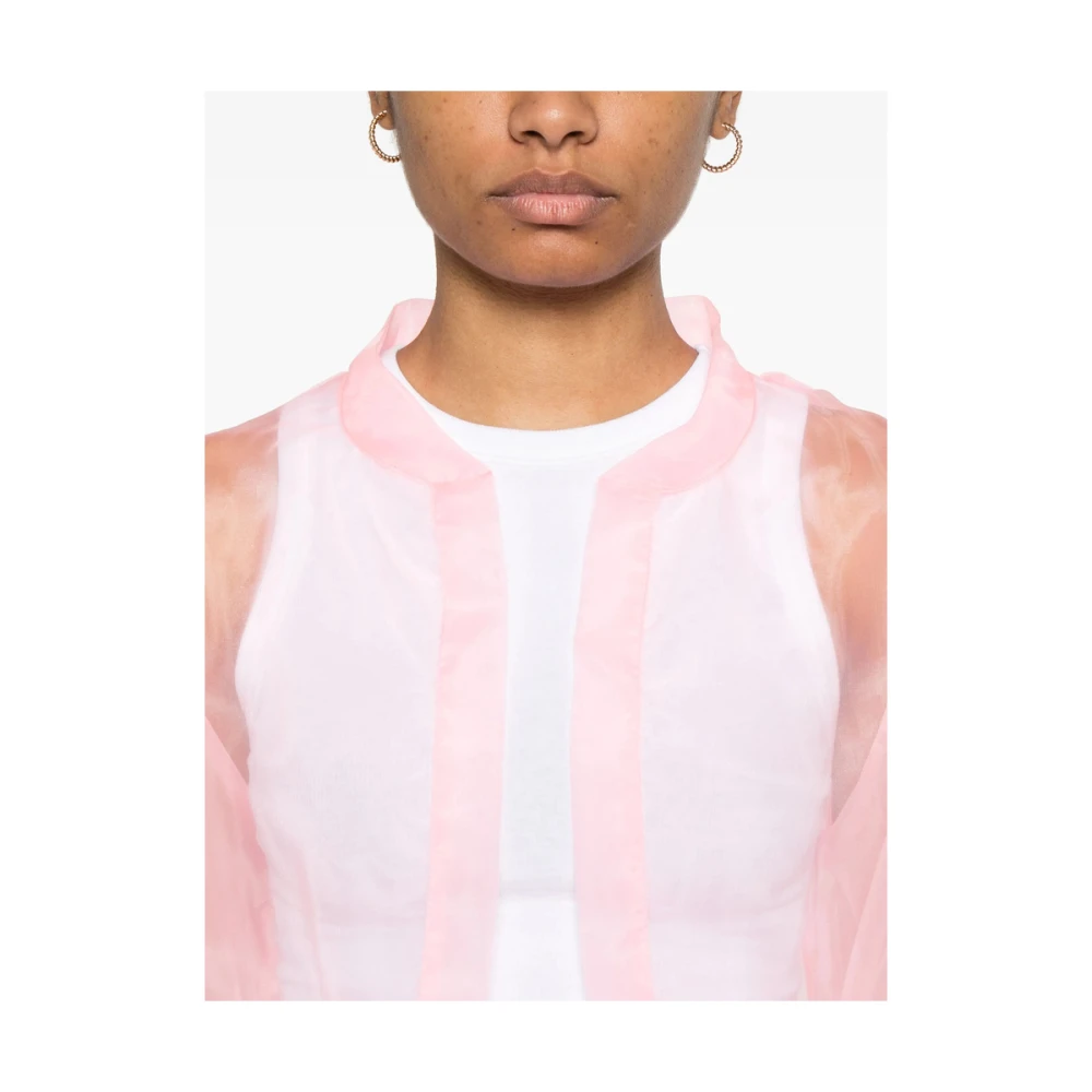 Twinset Flamingo Pink Open Front Outerwear Pink Dames