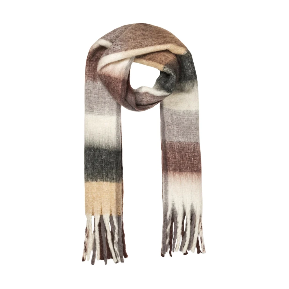 Modström Extra Grote Gebreide Sjaal met Franjes Multicolor Dames