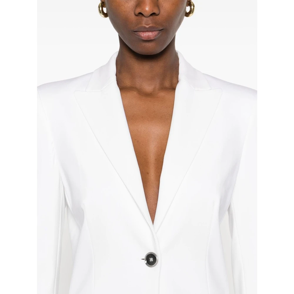 pinko Witte Geknoopte Jas met Zakken White Dames
