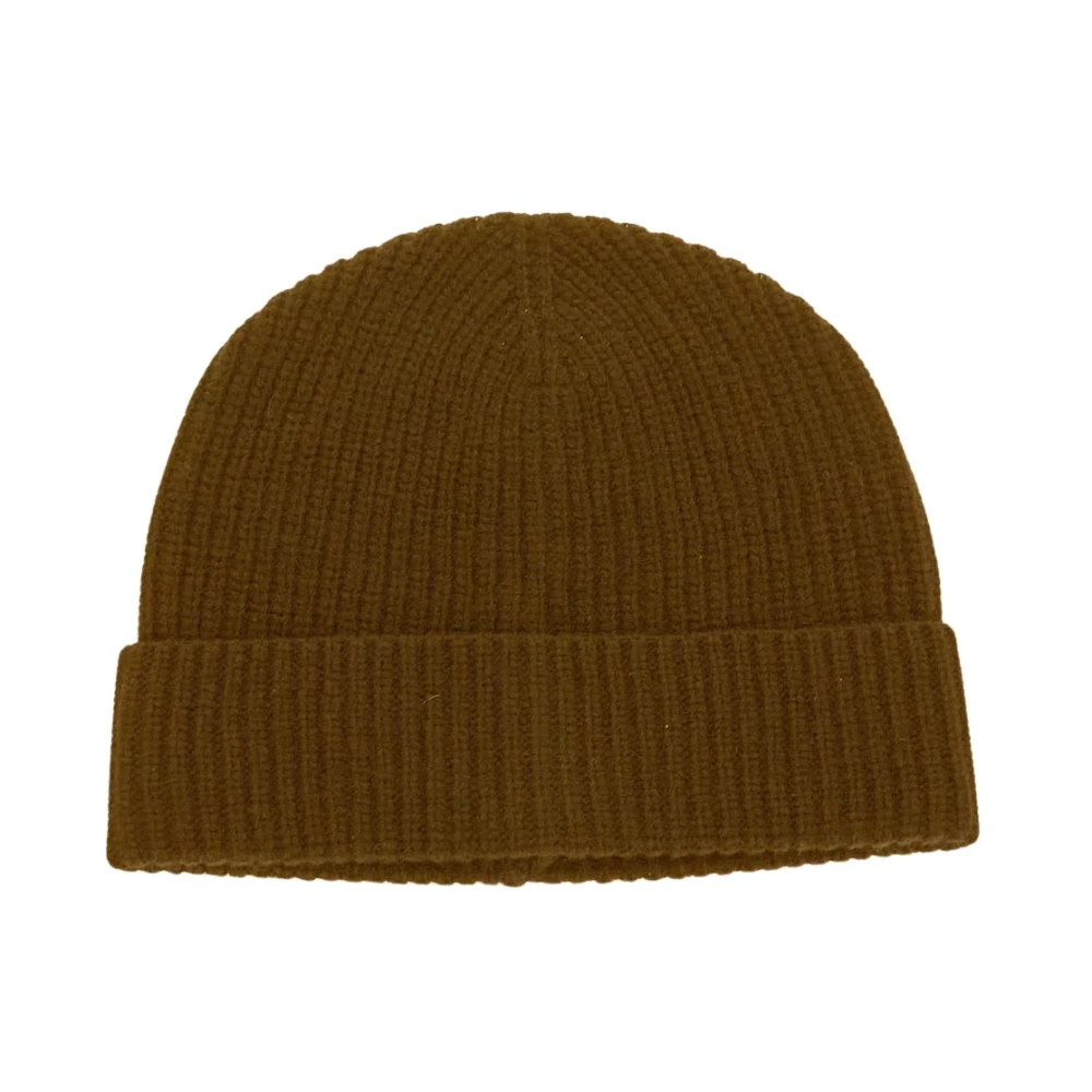 Seven Gauge Geribbelde Wollen Beanie Muts Yellow Heren