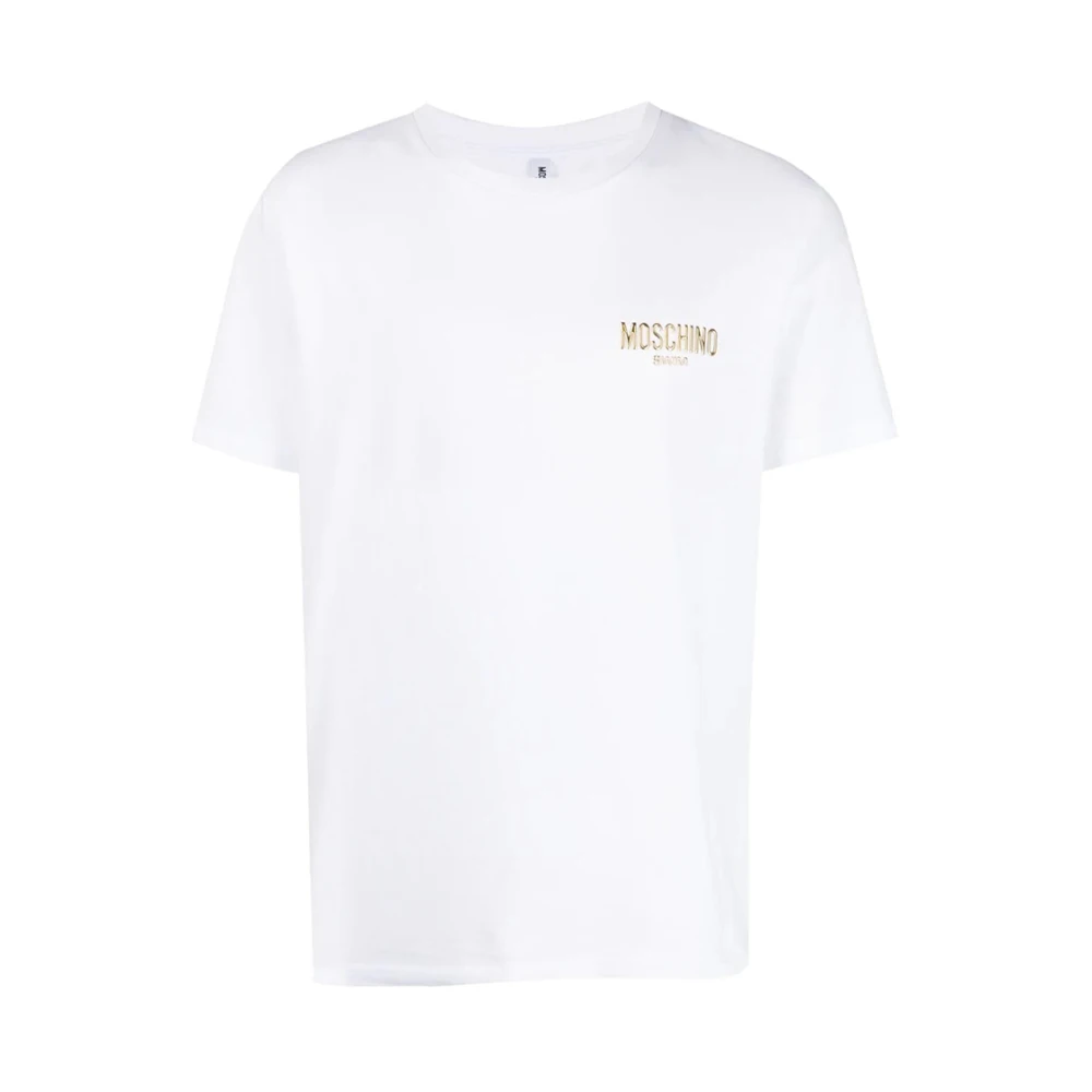 Moschino Vit Casual T-shirt för Män White, Herr
