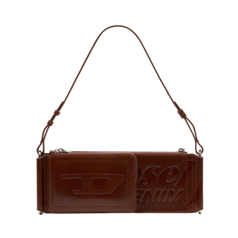 Diesel Unisex Brown Shoulder Bags, One Size, Flag-D Shoulder Bag X