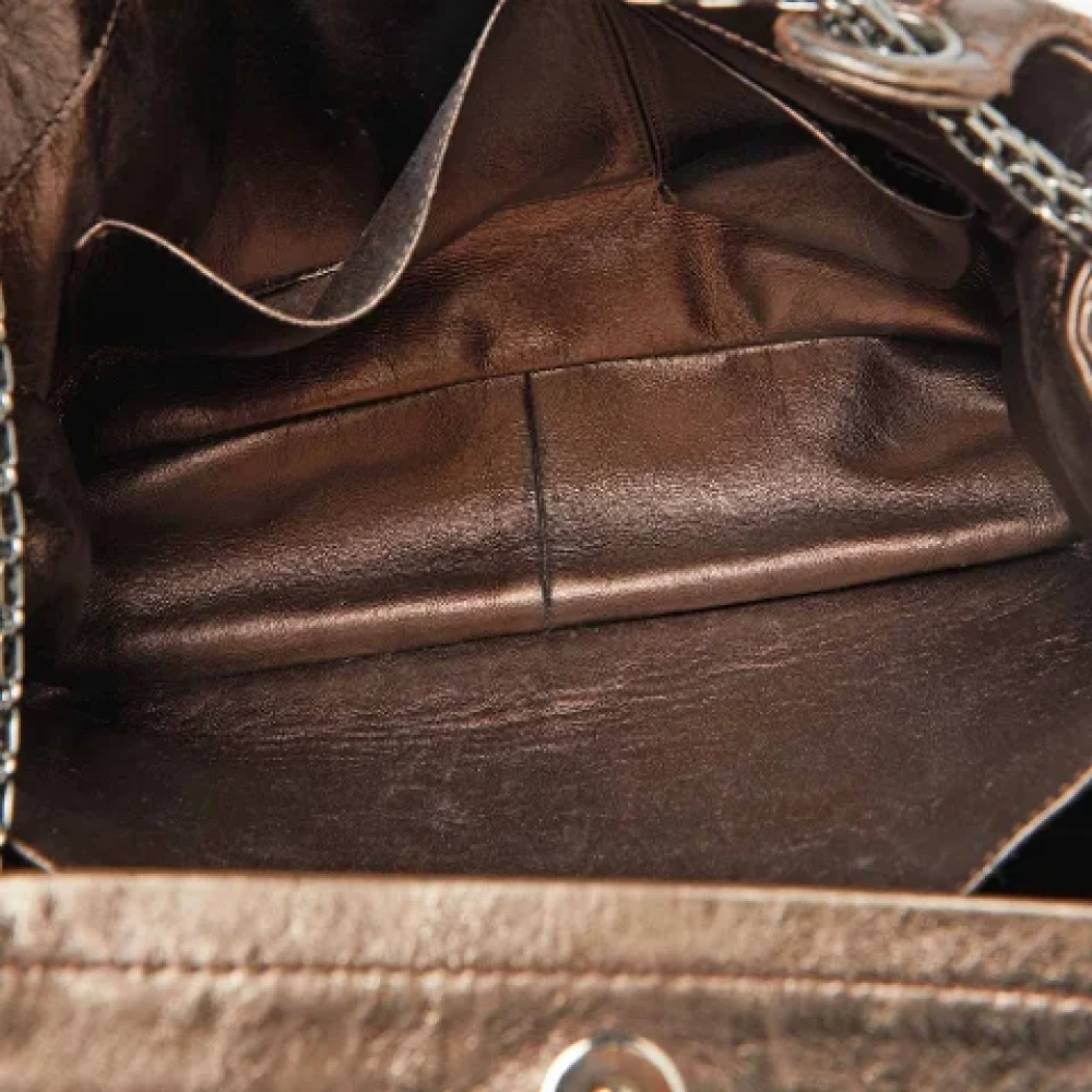 Chanel Vintage Pre-owned Leather chanel-bags Gray Dames