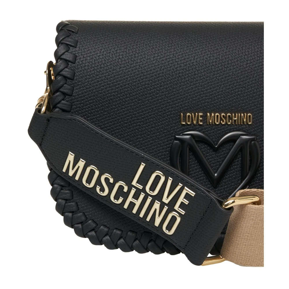 Love Moschino Zwarte Schoudertas Elegante Chic Stijl Black Dames