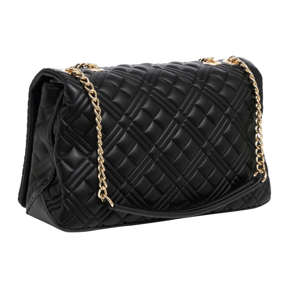 Love Moschino Multicolor Logo Schoudertas met Magneetsluiting Black Dames