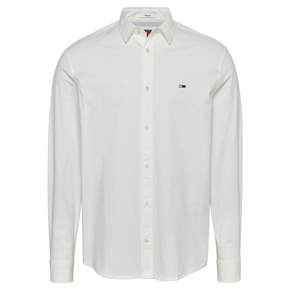 Tommy Jeans Witte Casual Shirt met YBR Print White Heren