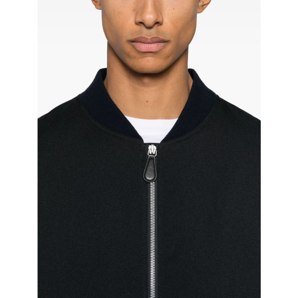 Jil Sander Blauwe Gewatteerde Jas met Ritssluiting Blue Heren