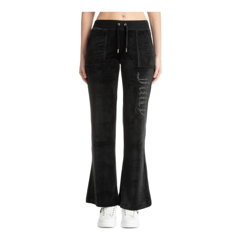 Juicy Couture Swarovski Logo Sweatpants Trekkoordsluiting Black Dames