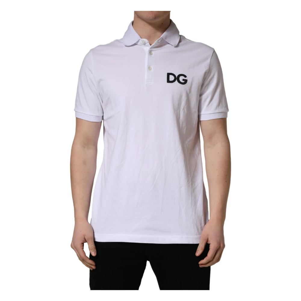 Dolce & Gabbana Vit Kortärmad Pikétröja