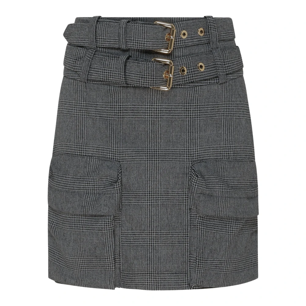 pinko Grijze Geruite Rok met Zakken Gray Dames