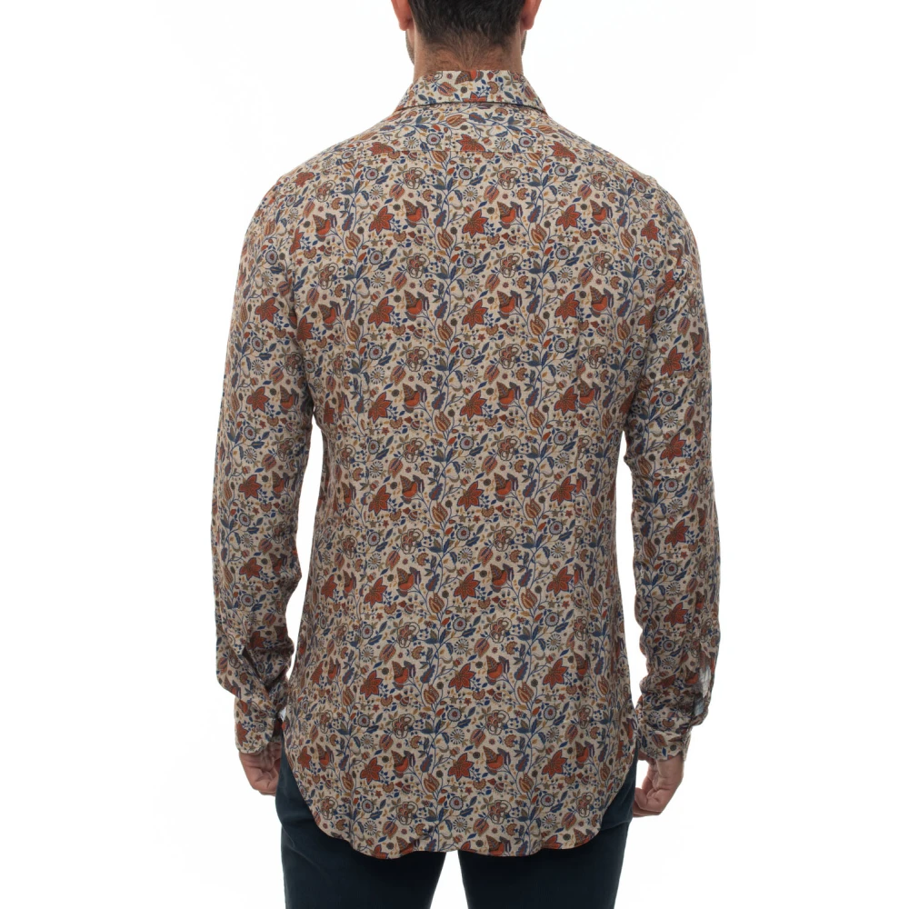 Càrrel Bladprint Jurk Hals Shirt Multicolor Heren