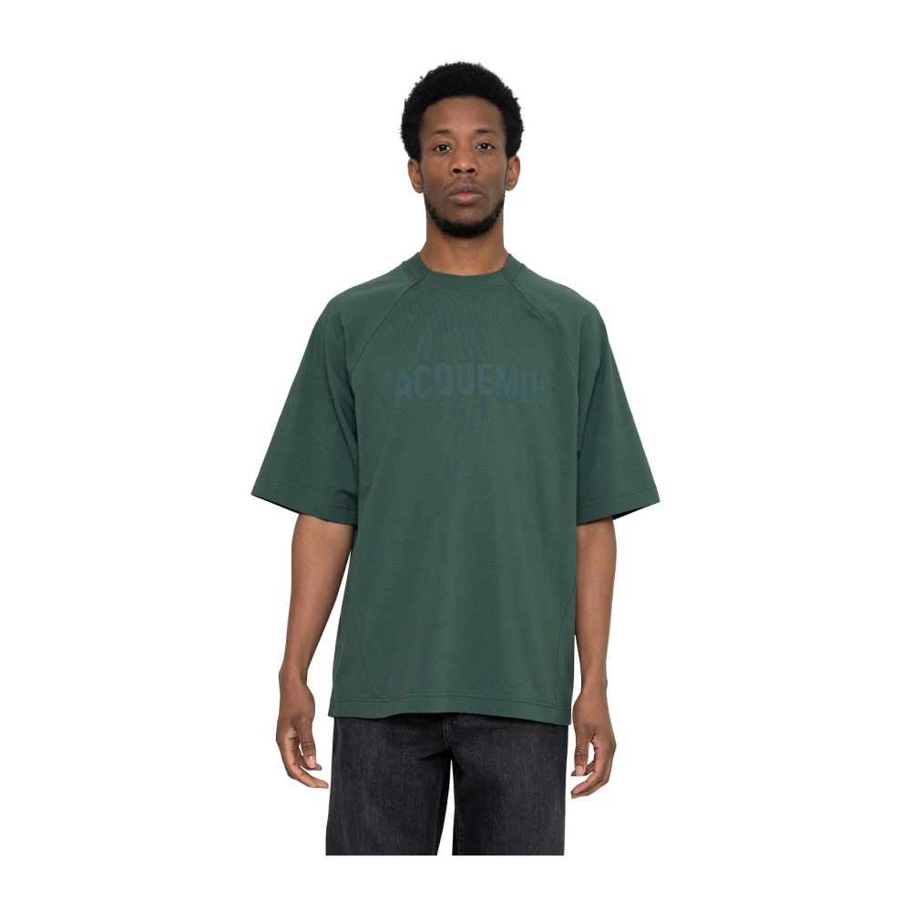 Jacquemus Donkergroen Typo T-Shirt Green Dames