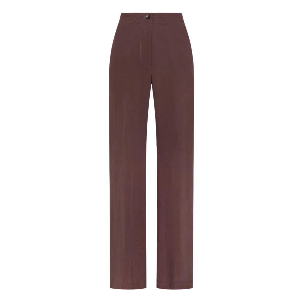 Seventy Brown Wide Trousers, Female, S, Long Relax-Fit Trousers
