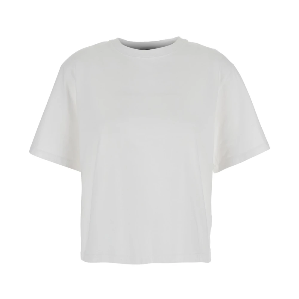 Agolde Witte Crewneck T-shirt Katoen Vrouw White Dames