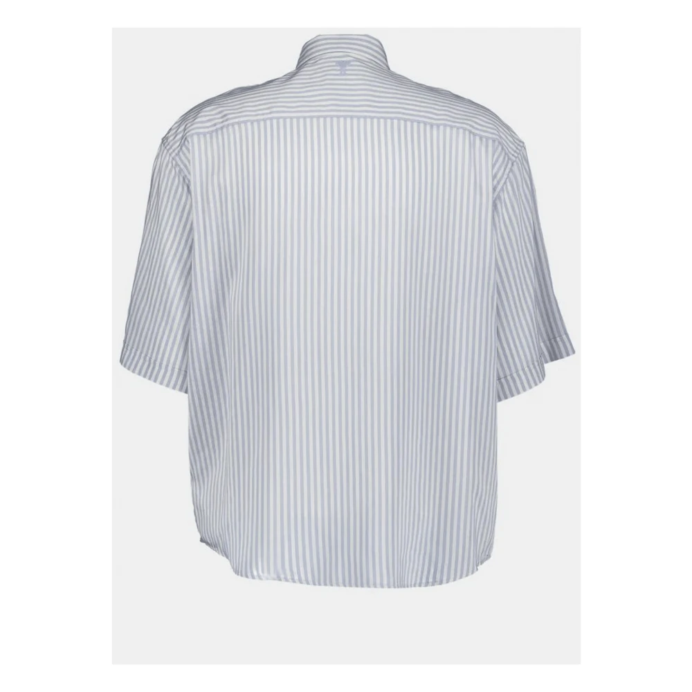 Ami Paris Gestreept korte mouwen overhemd Blue Heren