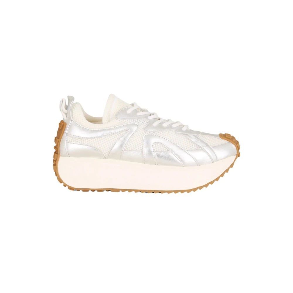 Inuikii Metallic Runner met Futuristische Platform Dames Schoenen Grijs