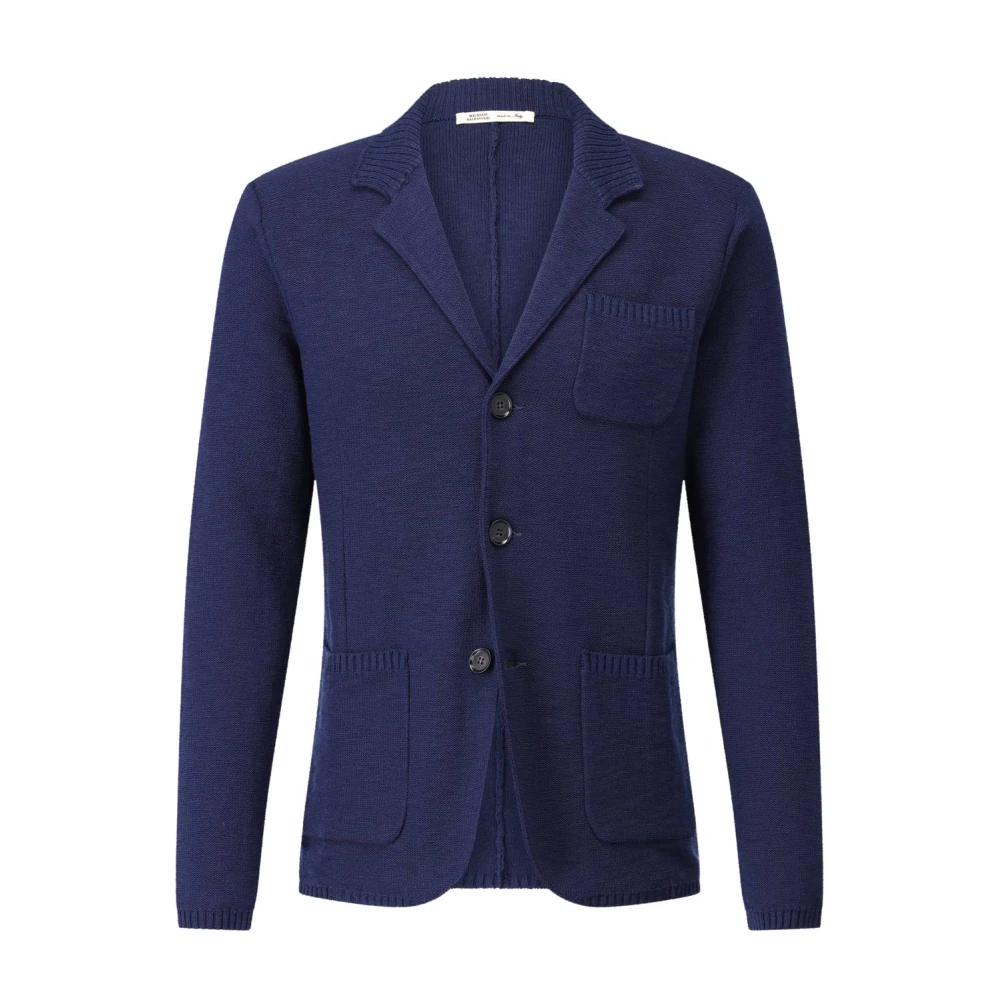 Maurizio Baldassari Katoenmix Blazer met Revers Kraag Blue Heren